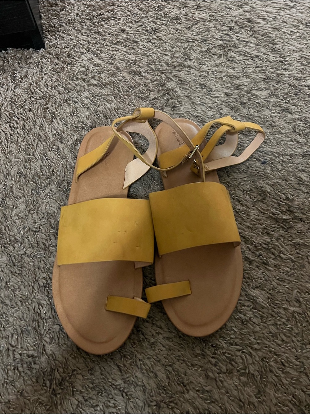 Women’s Yellow Ankle-Strap Flat Sandals